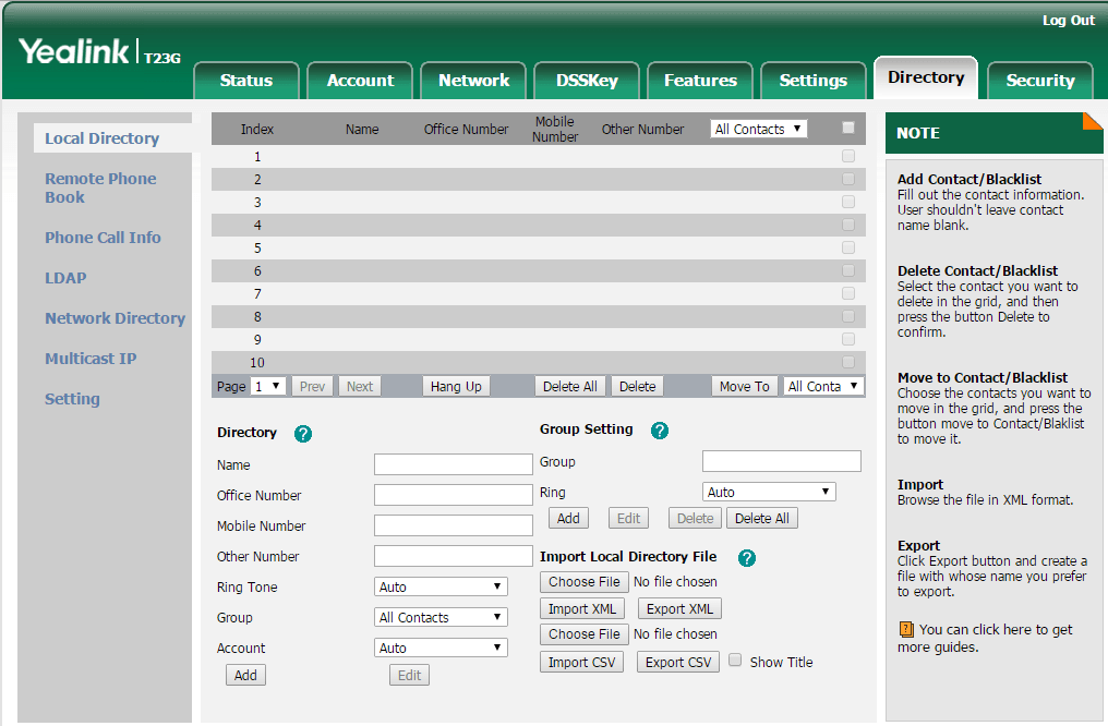 Upload a directory to Yealink T23G IP phone 4 yealink-directory-1