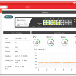 Alternative view of DrayTek VigorSwitch P2121 12-Port PoE+ Gigabit Switch