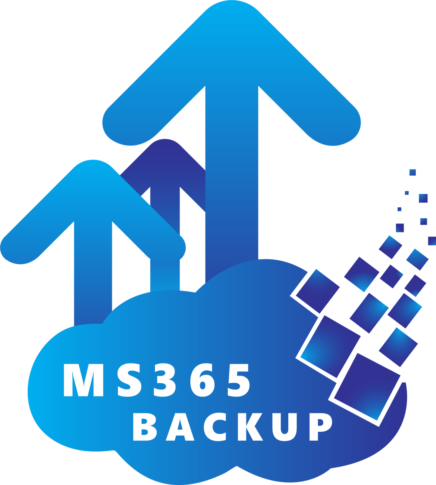 365 Backup White Text Transparent Background