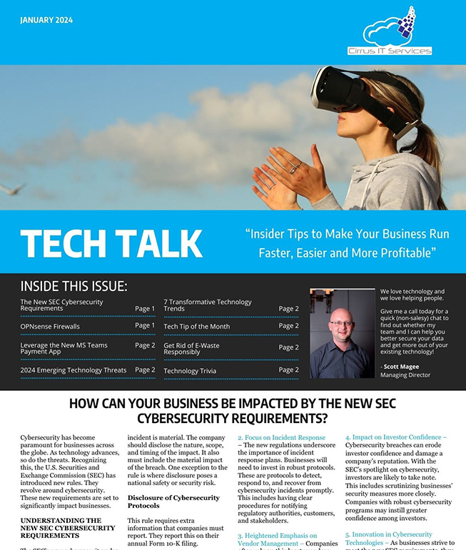 TechTalk Monthly Newsletter January Thumbnail Image