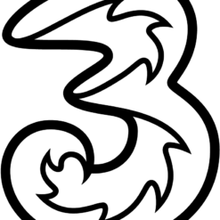 Three Logo in black
