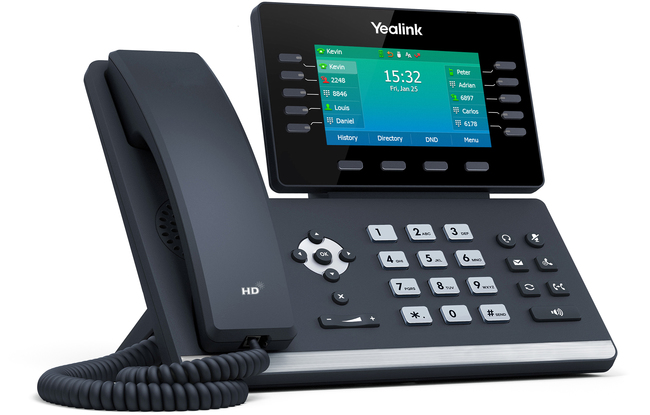 Yealink T54W WiFi VoIP/SIP Phone (SIP-T54W), 10-Lines, 2 x Gigabit Ports, PoE, 4.3-Inch Colour LCD Display 5 Yealink T64W VoIP Phone - Side