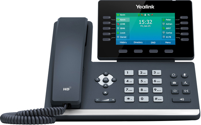 Yealink T54W WiFi VoIP/SIP Phone (SIP-T54W), 10-Lines, 2 x Gigabit Ports, PoE, 4.3-Inch Colour LCD Display 3 Yealink T64W VoIP Phone - Front